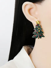 Alloy Inlaid Rhinestone Christmas Tree Earrings Earrings