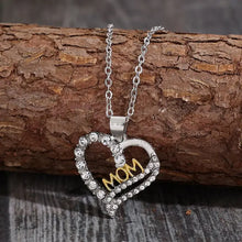 Alloy Inlaid Zircon Heart Pendant Necklace Silver One Size Necklaces