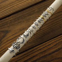 Alloy multi shapes 15-piece toe ring set with nature designs