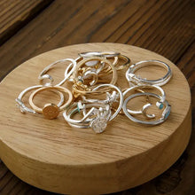 Alloy multiple shapes 19-piece ring set in gold and silver designs