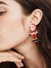 Alloy Rhinestone Santa Earrings Earrings