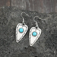 Alloy Turquoise Heart Dangle Earrings Earrings