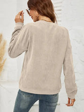 Beige long-sleeve America graphic dropped shoulder sweatshirt with textured pattern