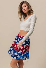 American Flag Theme Star Sequin Tiered Skirt for Women Woman Skirts