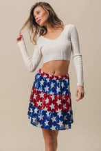 American Flag Theme Star Sequin Tiered Skirt for Women
