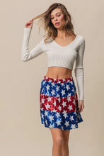 American Flag Theme Star Sequin Tiered Skirt for Women Woman Skirts