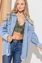 And The Why Button Front Flap Pocket Ripped Denim Jacket Woman Outerwear