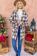 And The Why Plaid Open Front Hooded Shacket Casual Dresses