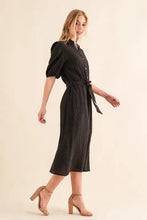 And The Why Waffle Textured Ribbon Waist Midi Dress Casual Dresses