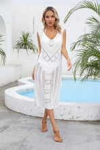 Angel Wings Openwork Slit V-Neck Sleeveless Cover Up Swimwear Cover-Ups
