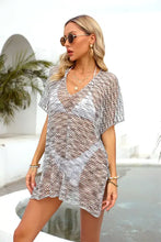Angel Wings Openwork V-Neck Half Sleeve Cover Up Swimwear Cover-Ups