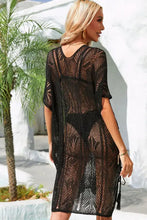 Angel Wings Side Slit Tassel Openwork Cover-Up Dress Swimwear Cover-Ups