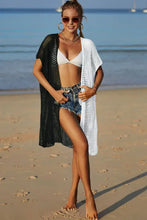 Angel Wings Two-Tone Side Slit Open Front Cover Up Swimwear Cover-Ups