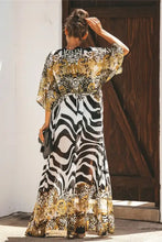 Animal Print Maxi Kimono Swimwear Cover-Up Swimwear Cover-Ups