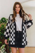 Annie Wear Checkered Drop Shoulder Cardigan Sweater