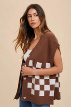 Annie Wear checkered short sleeve cardigan with heart sleeve detail