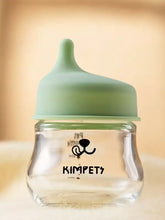 Anti-choking pet nursing bottle with sage green silicone nipple, Kimpet logo