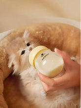 Anti-choking silicone pet nursing bottle with yellow kimpett cat logo