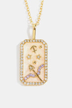 18k gold rhinestone constellation pendant unicorn necklace with chain