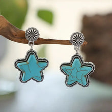 Artificial Turquoise Alloy Star Earrings Earrings