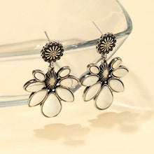 Artificial Turquoise Flower Earrings Earrings
