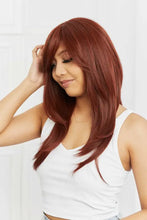 Auburn layered wave synthetic wig with bangs, cap included