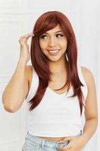 Auburn layered wave synthetic wig with bangs, cap included