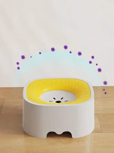 Automatic circulating filtered pet water fountain with smiling face rim