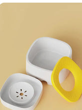 Automatic circulating filtered pet water fountain bowl with white yellow design