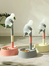 Pastel automatic water dispenser pet bowl with translucent bottle dispensers
