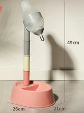 Pink automatic water dispenser pet bowl with frosted glass reservoir