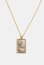 Tarot Card Pendant Stainless Steel Necklace Moon Gray One Size