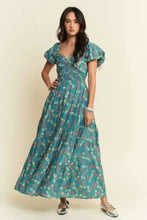 Davi & Dani Lightweight Sweetheart Neck Textured Tiered Maxi Dress Teal Green Casual Dresses