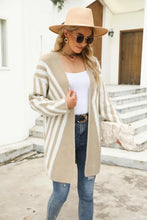 Woven Right Two-Tone Open Front Fuzzy Longline Cardigan Woman Outerwear