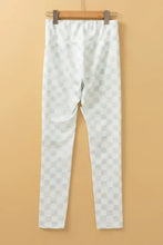 Checkered Elastic Waist Leggings Woman Leggings
