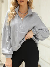 Half-Zip Collared Sweatshirt Woman Sweatshirts
