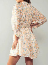 Floral V-Neck Balloon Sleeve Dress