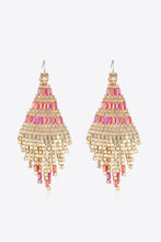 Beaded Dangle Earrings Red One Size
