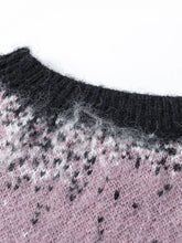 Men's Gradient Text Print Round Neck Sweater