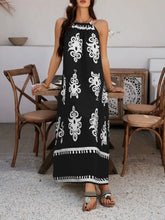 Devine Grecian Neck Printed Maxi Dress