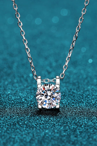 Moissanite 925 Sterling Silver Necklace Silver One Size