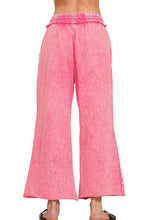 Zenana Washed French Terry Palazzo With Pockets