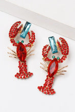 Lobster Shape Glass Stone Dangle Earrings Earrings