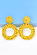 Round Shape Raffia Grass Dangle Earrings Earrings