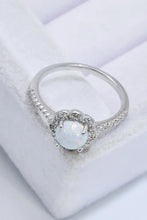 Platinum-Plated 4-Prong Opal Ring Rings