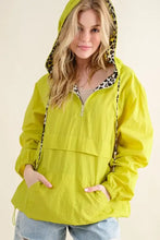 And The Why Leopard Print Hoodie Zipper Up Pocket Windbreaker Woman Outerwear