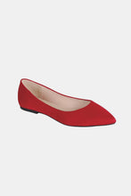 Forever Link Pointy Toe Slip On Flat Loafers Red