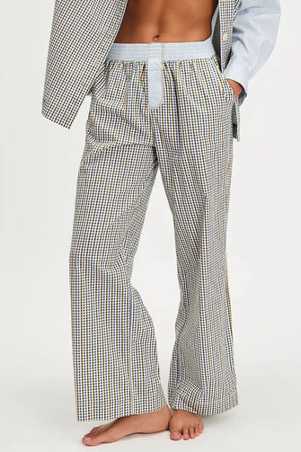 Elastic Waist Wide Leg Pants Light Gray