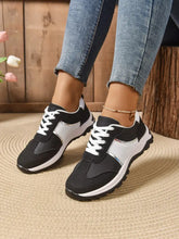 Contrast Lace Up Sneakers Black Woman Sneakers