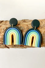 Rainbow Shape Dangle Earrings Dark Green One Size